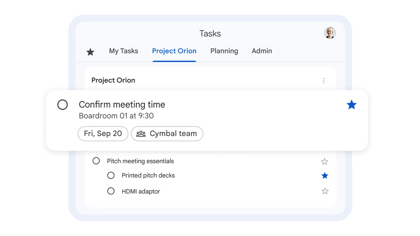 Uppgiftslistor i Google Tasks